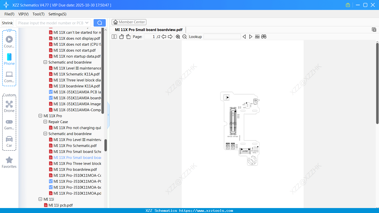 Xiaomi MI 11X Pro Small Board Boardview